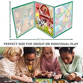 QUOKKA Magnetic Puzzles for Kids Ages 4-6 - 36 Pieces Sudoku Toddler Puzzles Ages 2-4 - Travel Games for Kids Ages 3-5 - Animal Farm Bugs Toddler Travel Toys - Car Airplane Road Trip Games