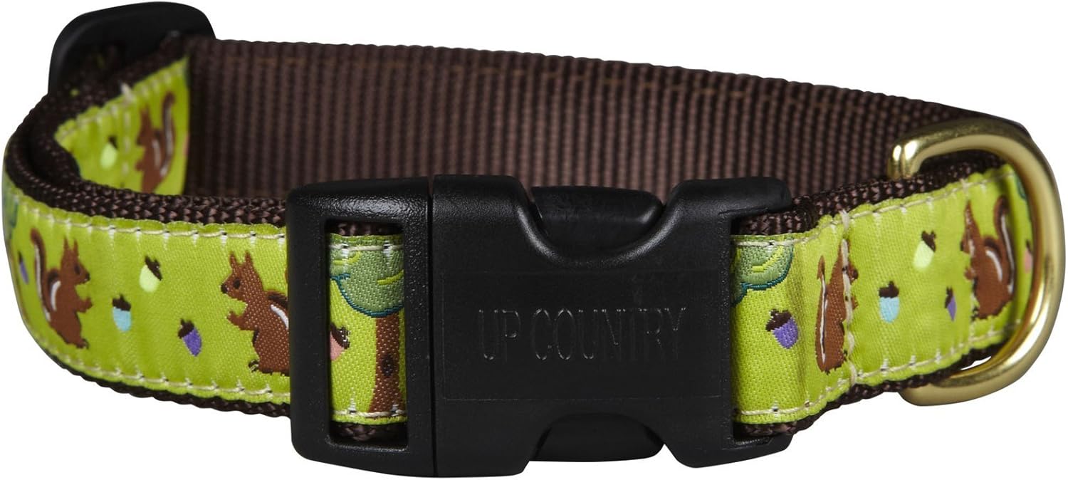 Up Country Nuts Pattern Dog Collar, Small (9 To 15 Inches) 5/8 Inch Narrow Width