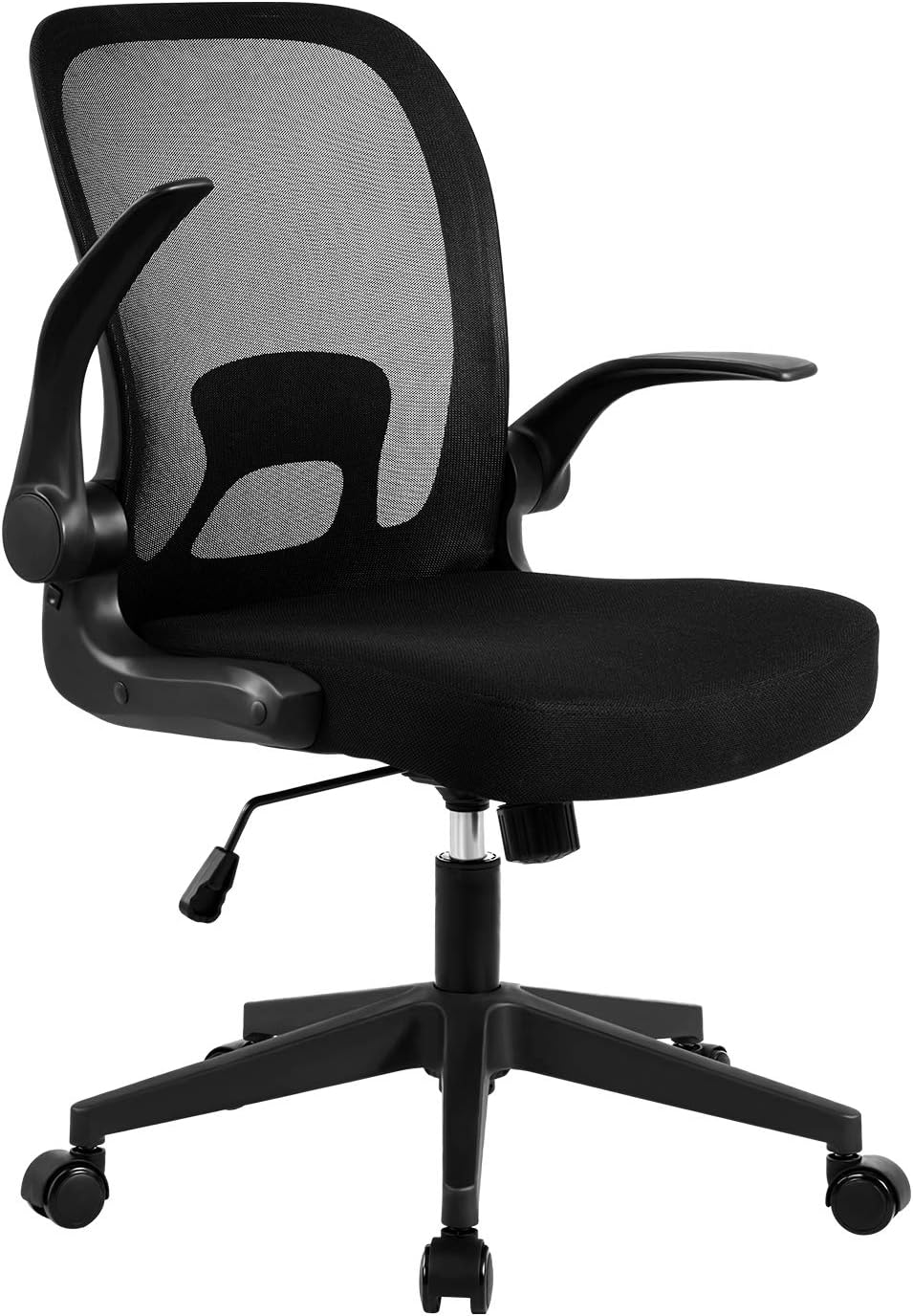 Ahua Silla de Oficina Reposabrazos abatibles Silla de Escritorio Fácil de Montar Silla de Oficina de Malla Transpirable con cojín Grueso Rotación de 360 Grados y función de elevación Model: CY-8002-BB
