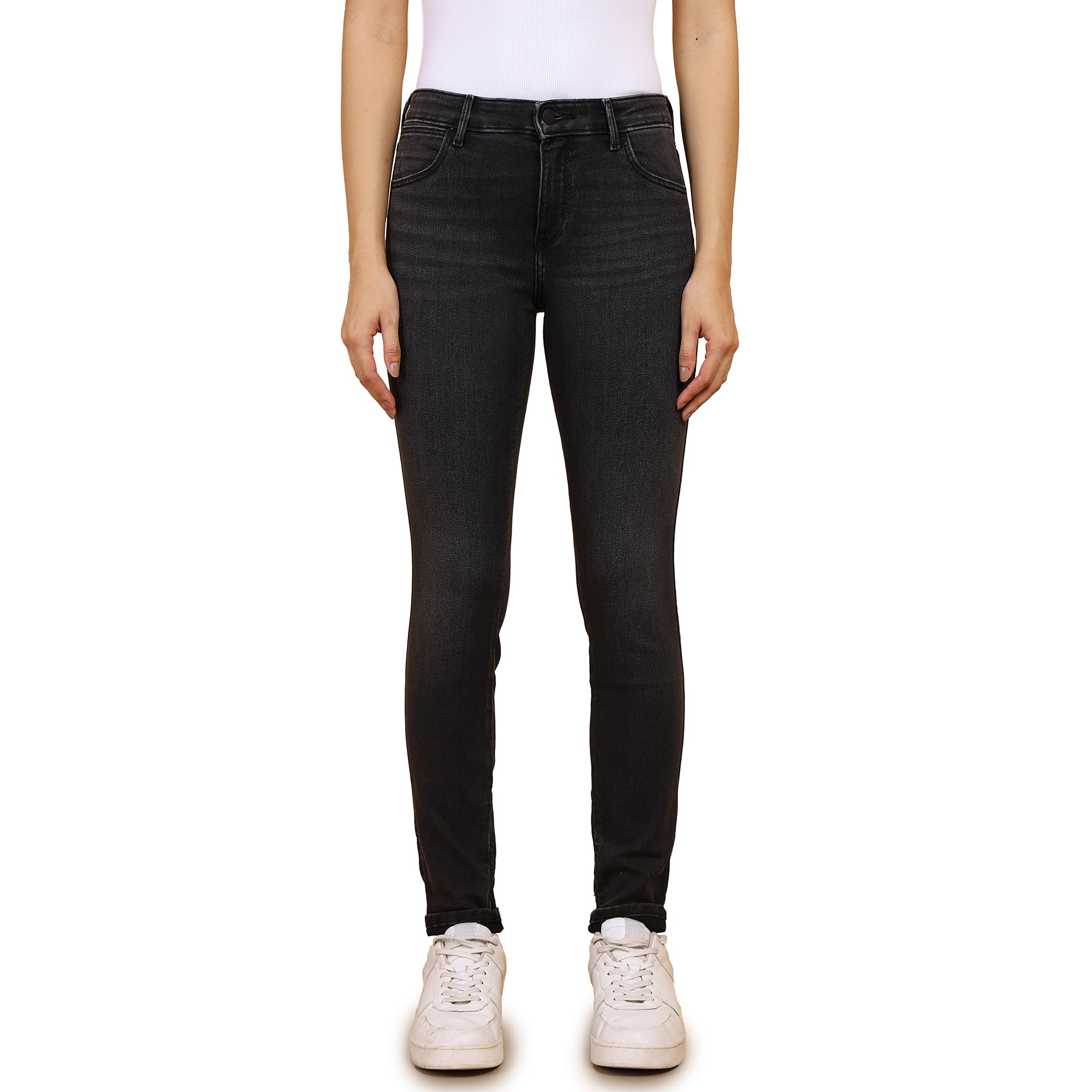 Wrangler Female Blue Skinny Fit High Rise Pants in blue