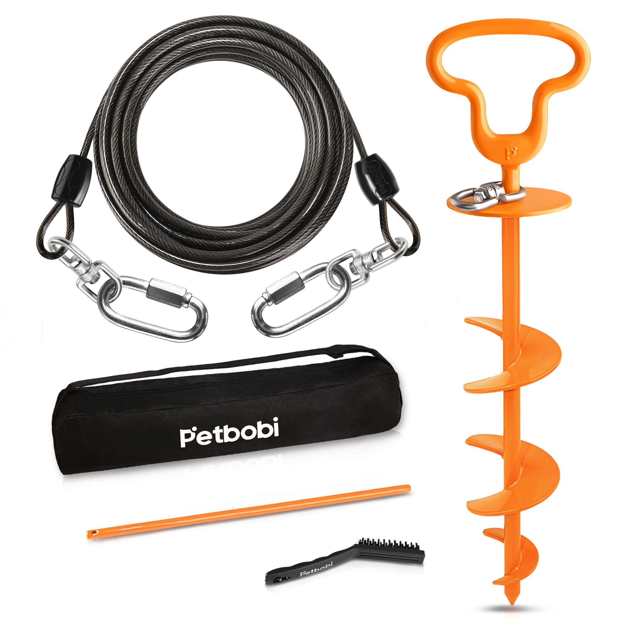 Petbobi Heavy Duty Dog Tie Out Cable and Stake