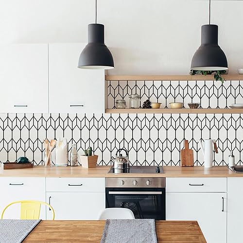 Miniatura 2 de Papel tapiz de rayas para despegar y pegar, moderno, extraíble, decorativo, bohemio, temporal, impermeable, geométrico, autoadhesivo, para