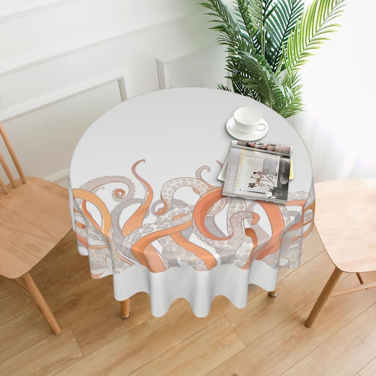 HJFCZH Octopus tentacles Prints Round Decorative Tablecloth 60in - High-Grade Polyester Throw for Dinners, Weddings & Everyday Use