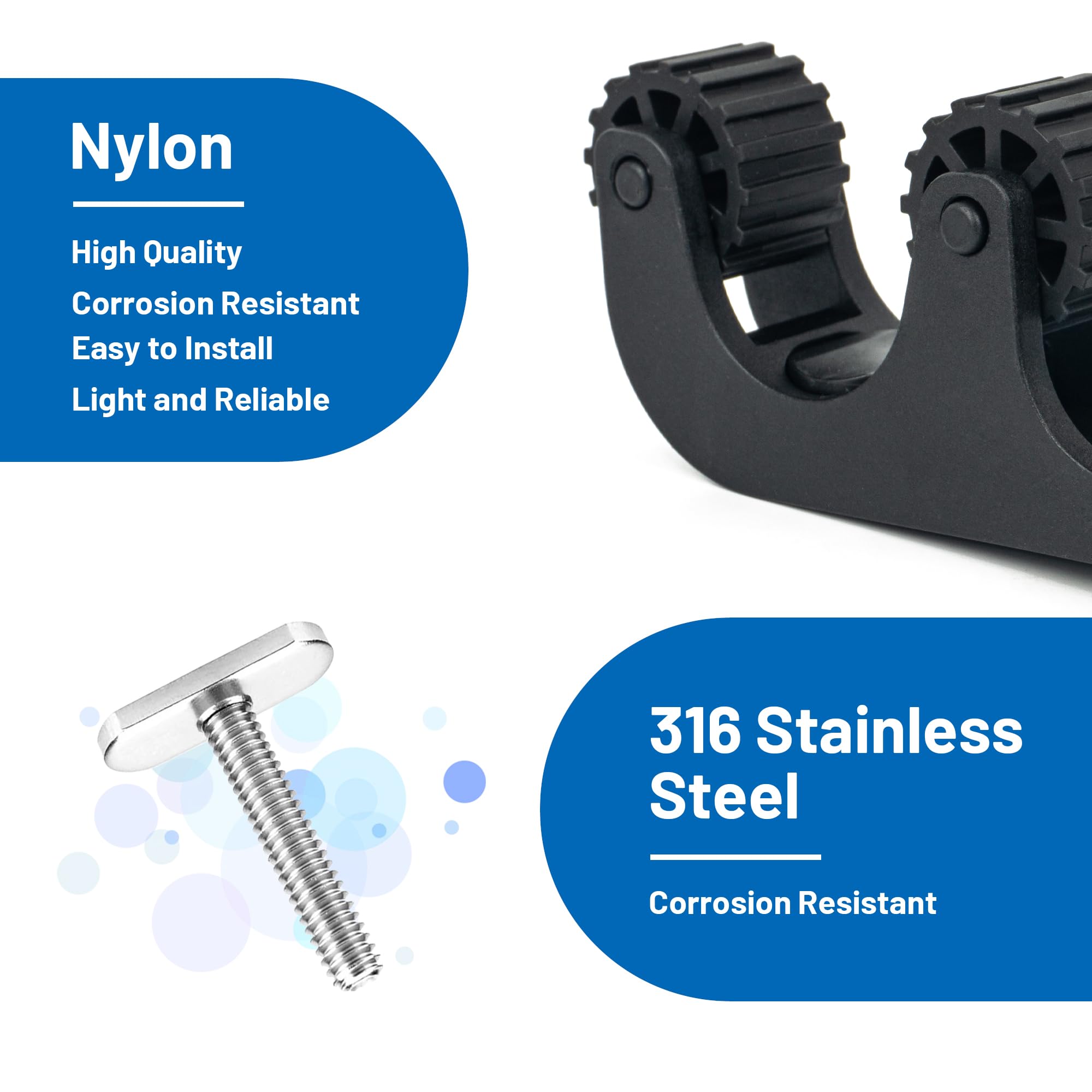 Support De Pagaie Pour Kayak - Lot De 2 Fixations Rail - Compatible Perception, Emotion, Pelican, Etc.