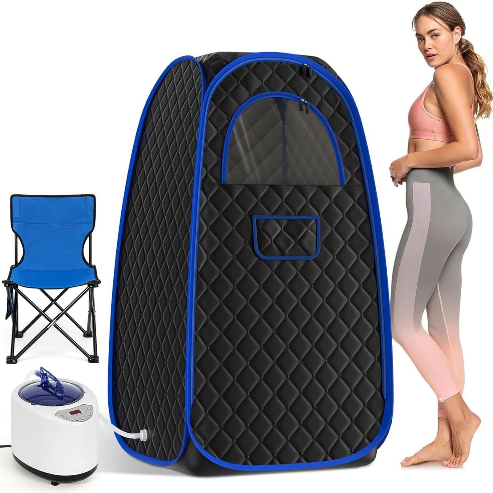 Sauna portable à domicile avec boîte de sauna pliable et kit de relaxation intérieur