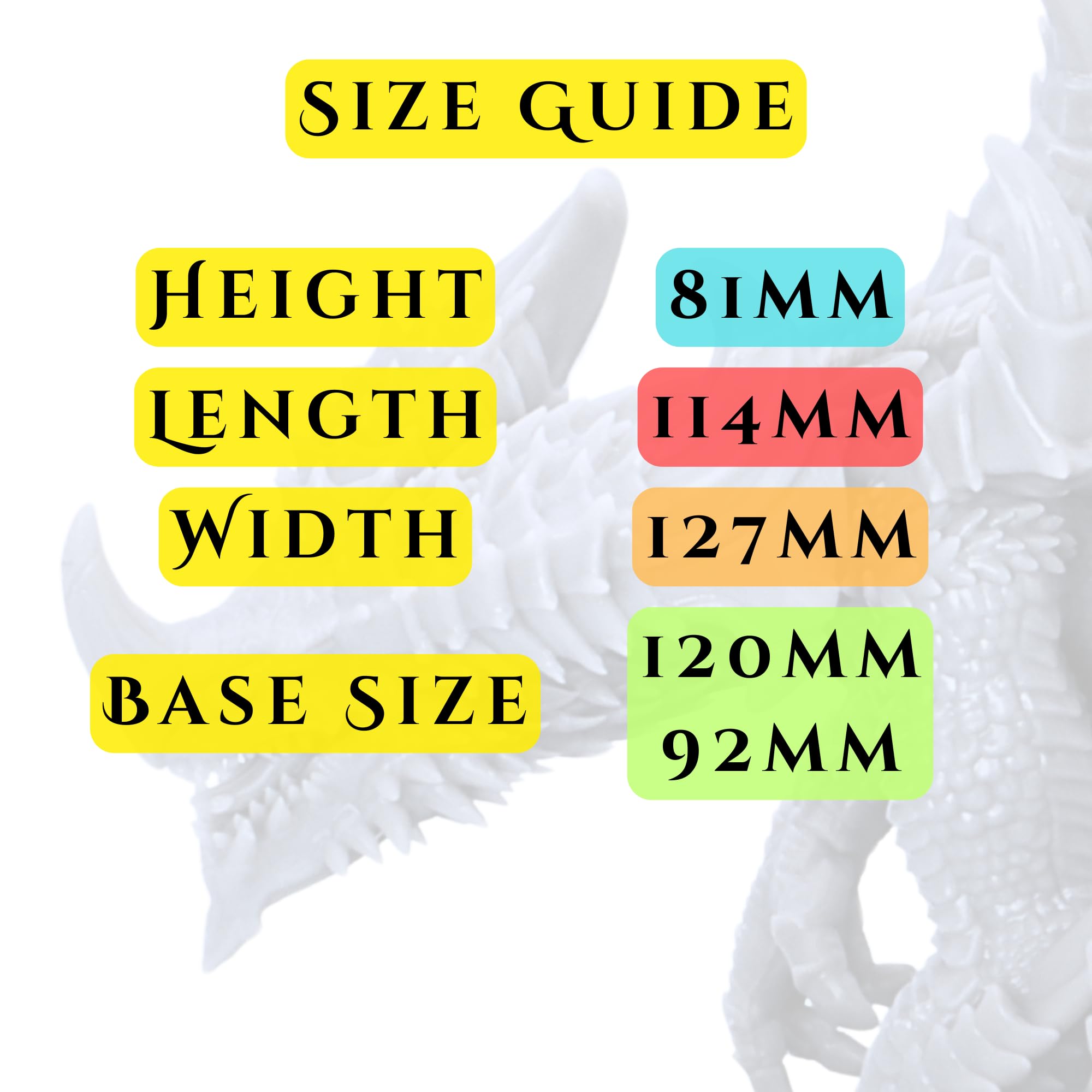 Iron Dragon Miniatura - Figura de dragón de fantasía épica para juegos de rol de mesa | Modelo de resina de 81 mm de alto | Base de 120 x 92 mm | Totalmente montado | Licencia de miniaturas épicas |
