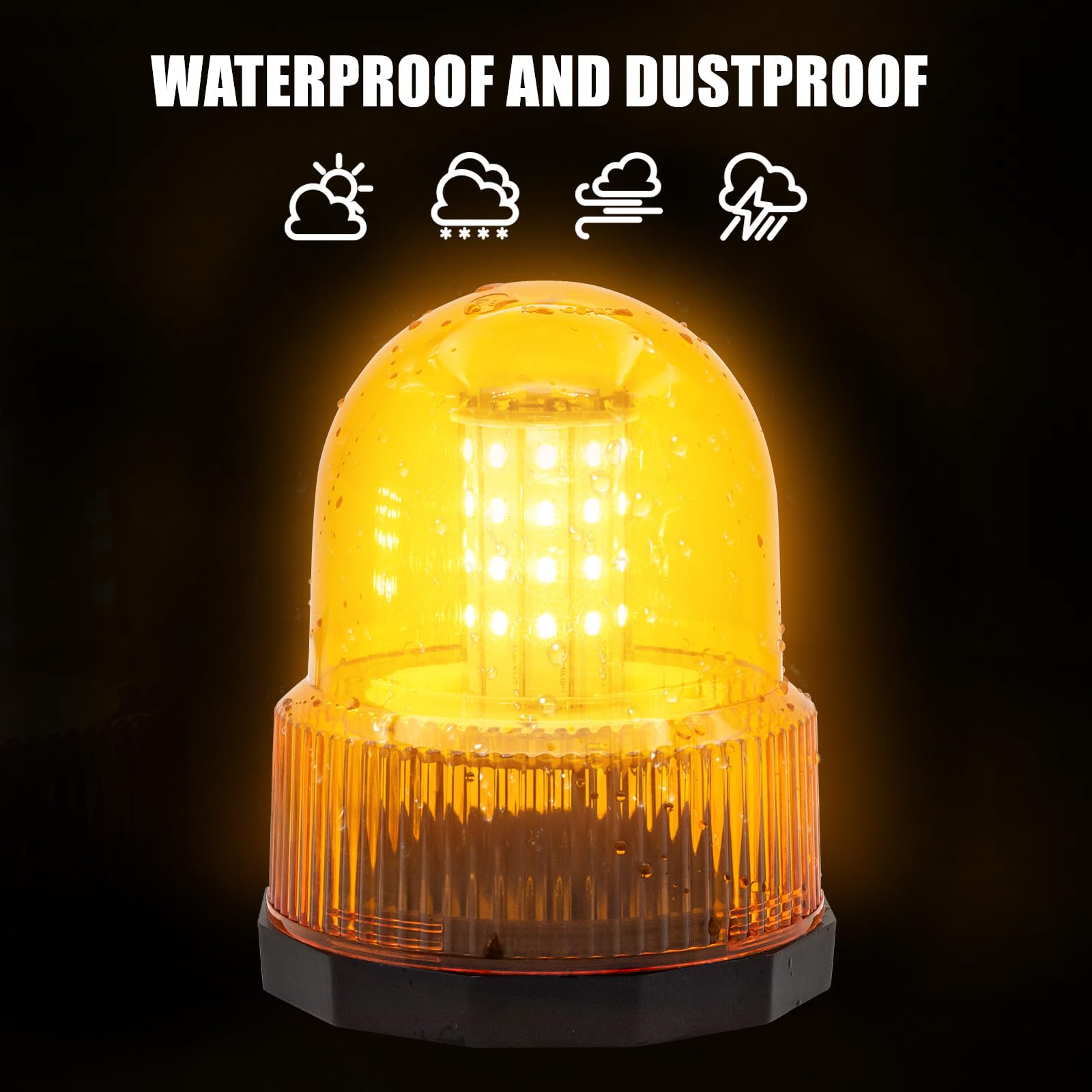 Luces de baliza ámbar 2 en 1, 12 V, 24 V, luz estroboscópica LED magnética, luz de advertencia giratoria con control de interruptor para camiones, tractores, vehículos de construcción, 4 modos