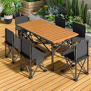 Amazon.co.jp: HEEOREV アウトドア テーブル チェアセット キャンプ