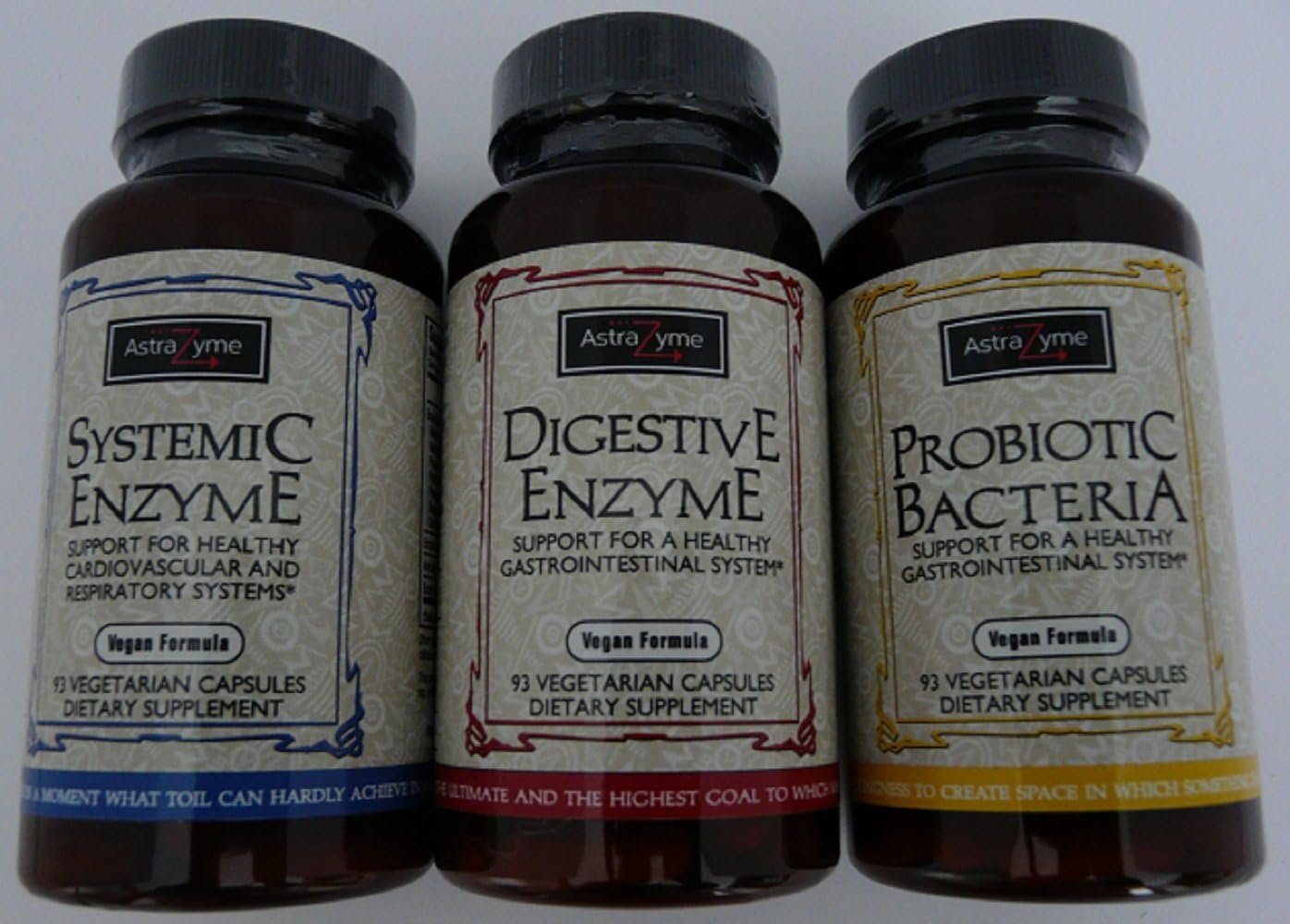 AstraZyme BEST Systemic Enzyme+Probiotics+Digestive Enzyme-3 Powerful Supplements-SALE-Vegan-Vegetarian-Gluten FREE-Plant Base-Natural-NO FILLER-Color-Flavor-Nut-Yeast-Dairy-Soy-Egg-Fish-PRESERVATIVE!
