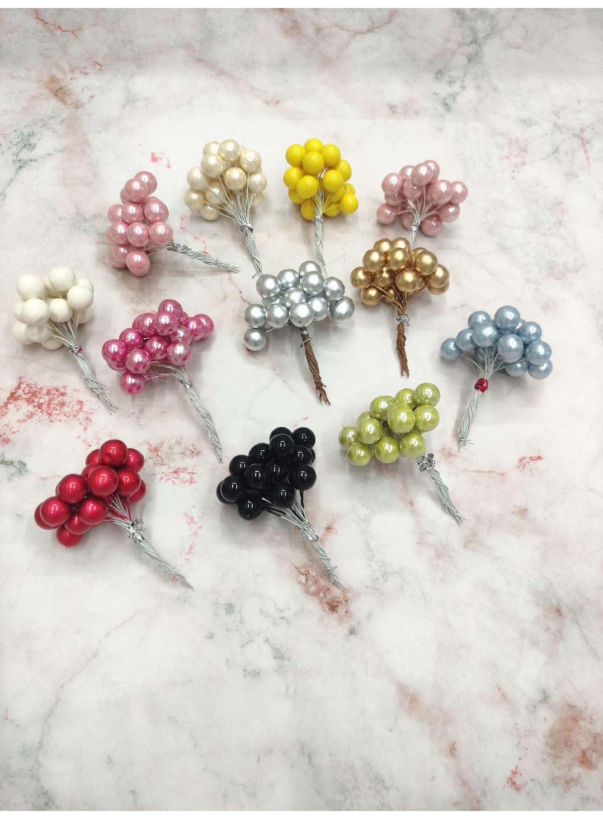 CAKE DECOR™ Gold Pearl Faux Ball Toppers For Cake and Cupcake Decoration - (20pcs Pack) - Image 4 thumbnail