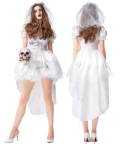 Miniatura 2 de tuduoms Disfraz de cadáver de Halloween para mujer, disfraz de novia zombi, disfraz de vampiro, disfraz de fantasma