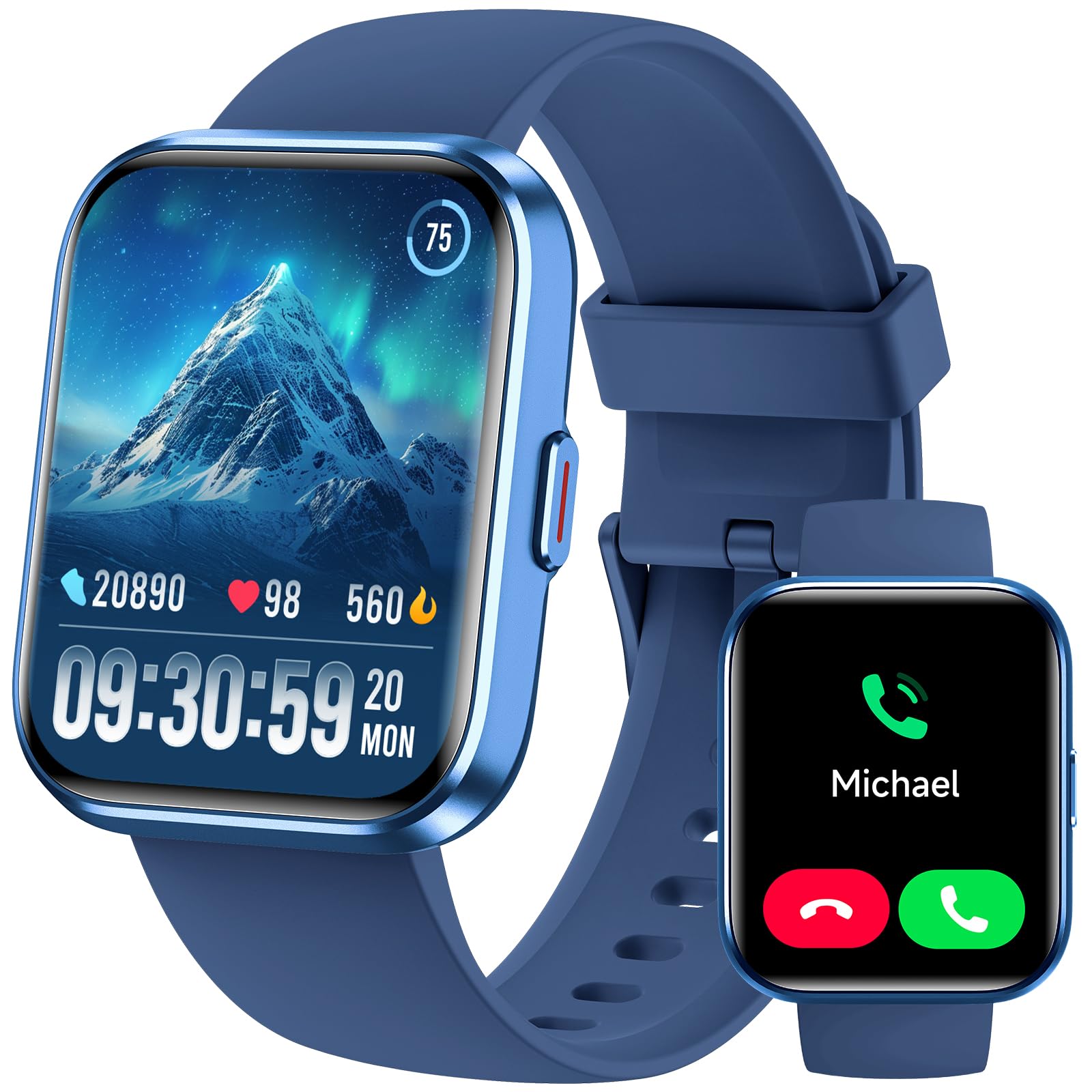 Smartwatch Uomo Donna, Orologio Smartwatch Uomo con Alexa, Effettua/Risposta Chiamate, 1,8" Smart Watch Uomo con 100 Sportive, Cardiofrequenzimetro Sonno SpO2, IP68 Fitness Tracker per Android iOS