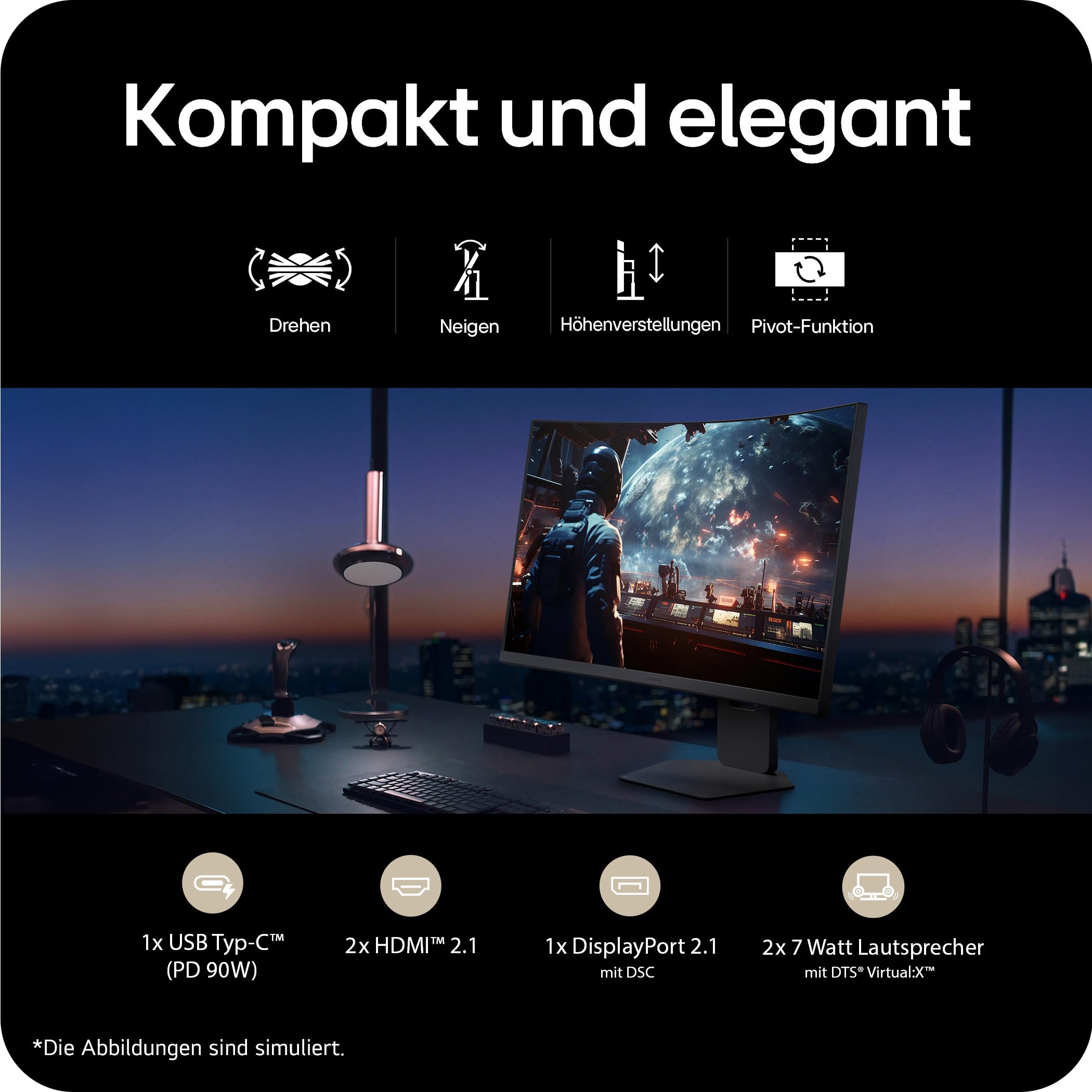 LG Ultragear™ 32GX870A-B 32 Zoll 4K UHD OLED Gaming-Monitor, 240Hz/480Hz, 0,03ms, DisplayHDR True Black 400, AMD FreeSync Premium Pro, 1x USB-C (90W), 2X HDMI 2.1, 1x DisplayPort 2.1, Schwarz