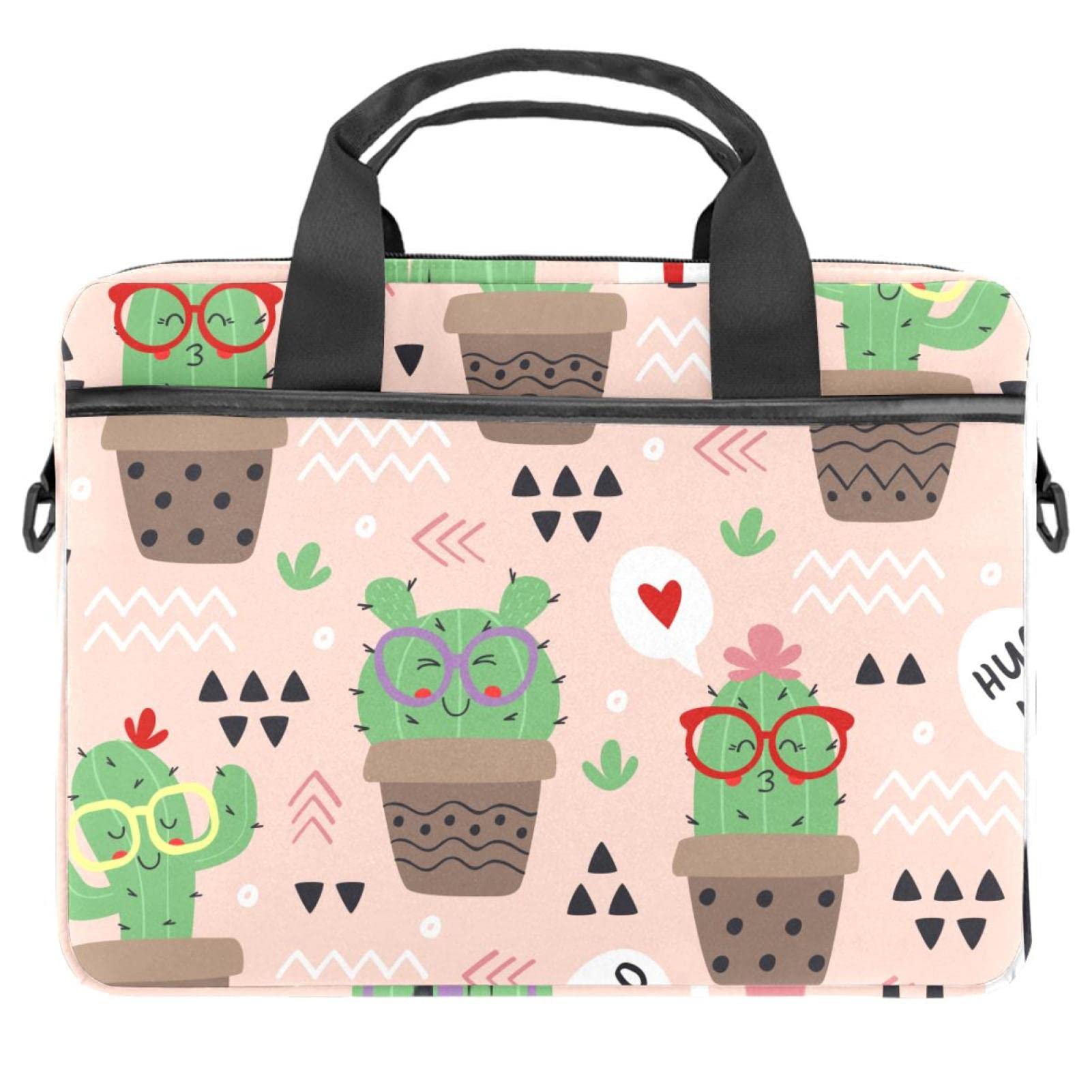 Funda maletín de 14 pulgadas para portátil con diseño de plátanos y cactus 7
