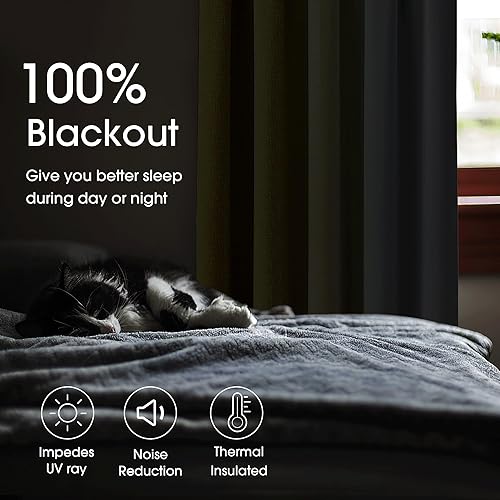 Miniatura 3 de Cortinas 100% opacas degradadas de 63 pulgadas de largo, 2 paneles para dormitorio, sala de estar, dorado, amarillo, blanco, degradado, estampado,