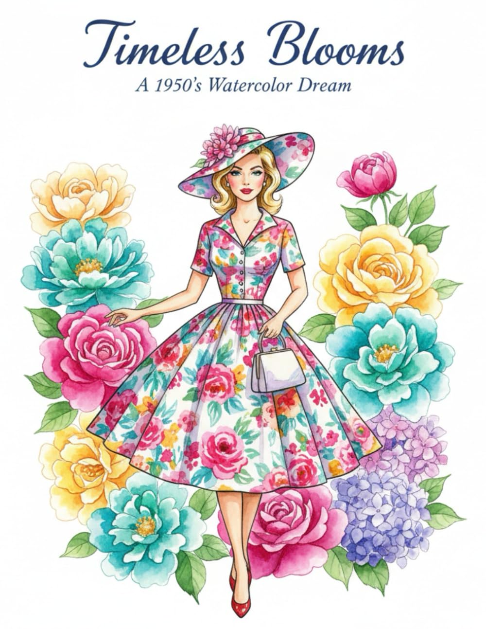 Timeless Blooms: A 1950's Watercolor Dream
