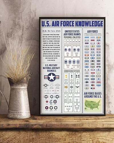 Cartel de metal retro de 12 x 16 pulgadas, póster de conocimiento de la fuerza aérea de Estados Unidos, póster de la fuerza aérea orgulloso, regalo