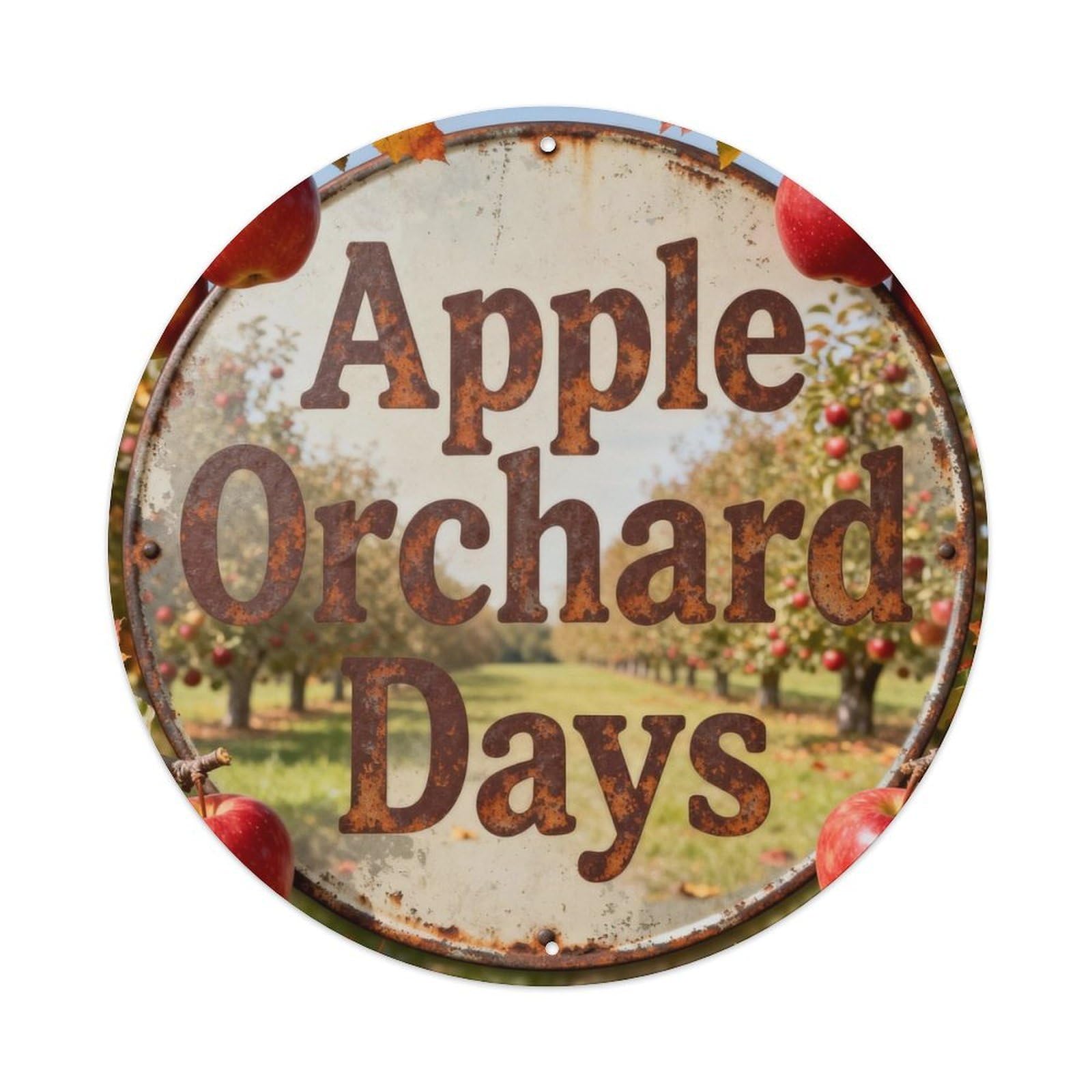 Apple Orchard Days Metal Tin Sign Plaque