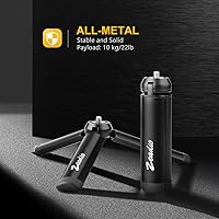 Vista 2 de Zeadio Mini trípode de metal, soporte de sobremesa, trípode compacto para Smooth 4, Osmo Mobile, Vimble 2, estabilizador de agarre con mango
