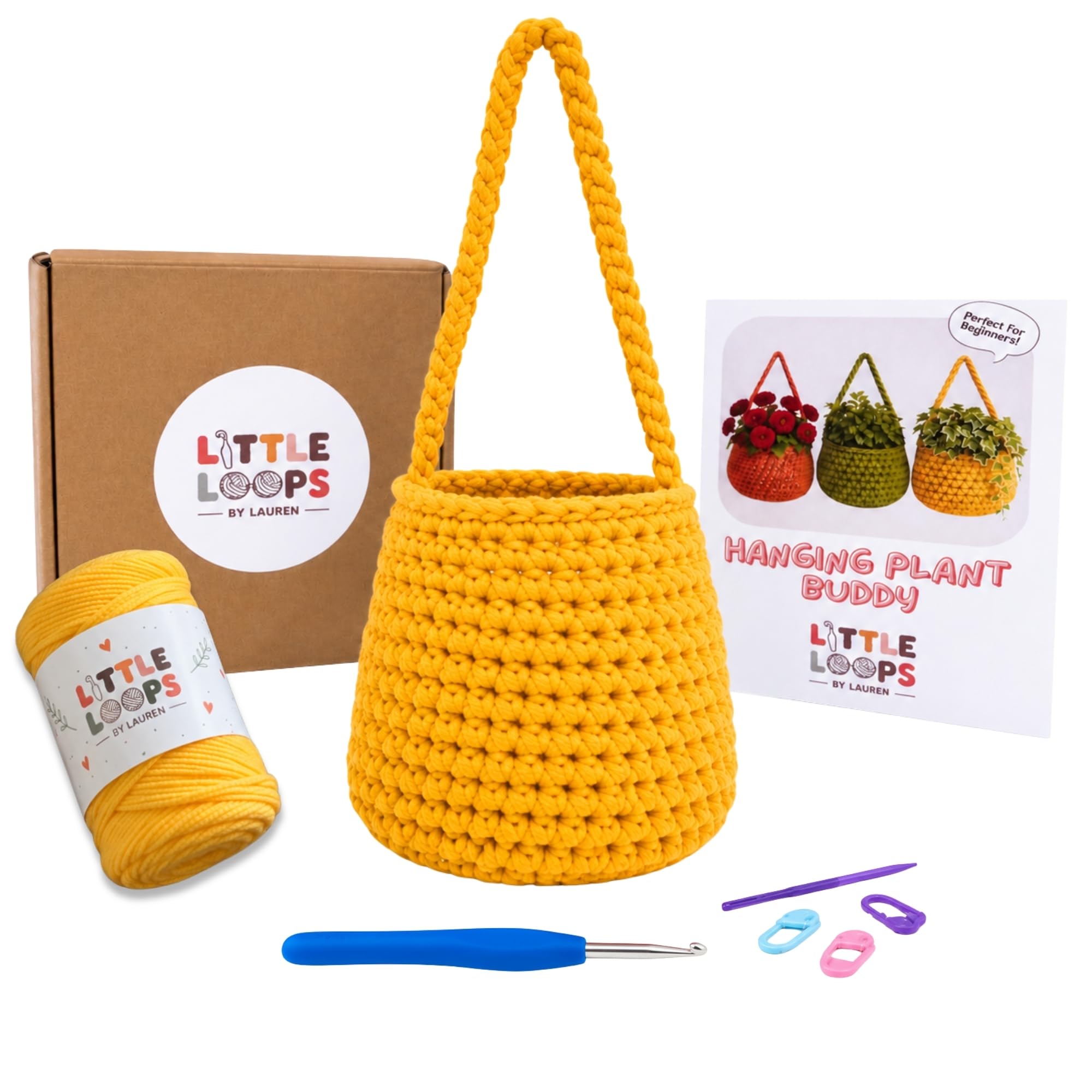 Little Loops by Lauren Crochet Kit for Beginners – Plant Basket Kit — image 1