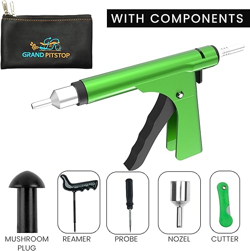 Miniatura 9 de GRAND PITSTOP Kit de reparación de pinchazos de pistola de neumáticos sin cámara con tapón de hongo para pinchazos de neumáticos y pisos en Punción