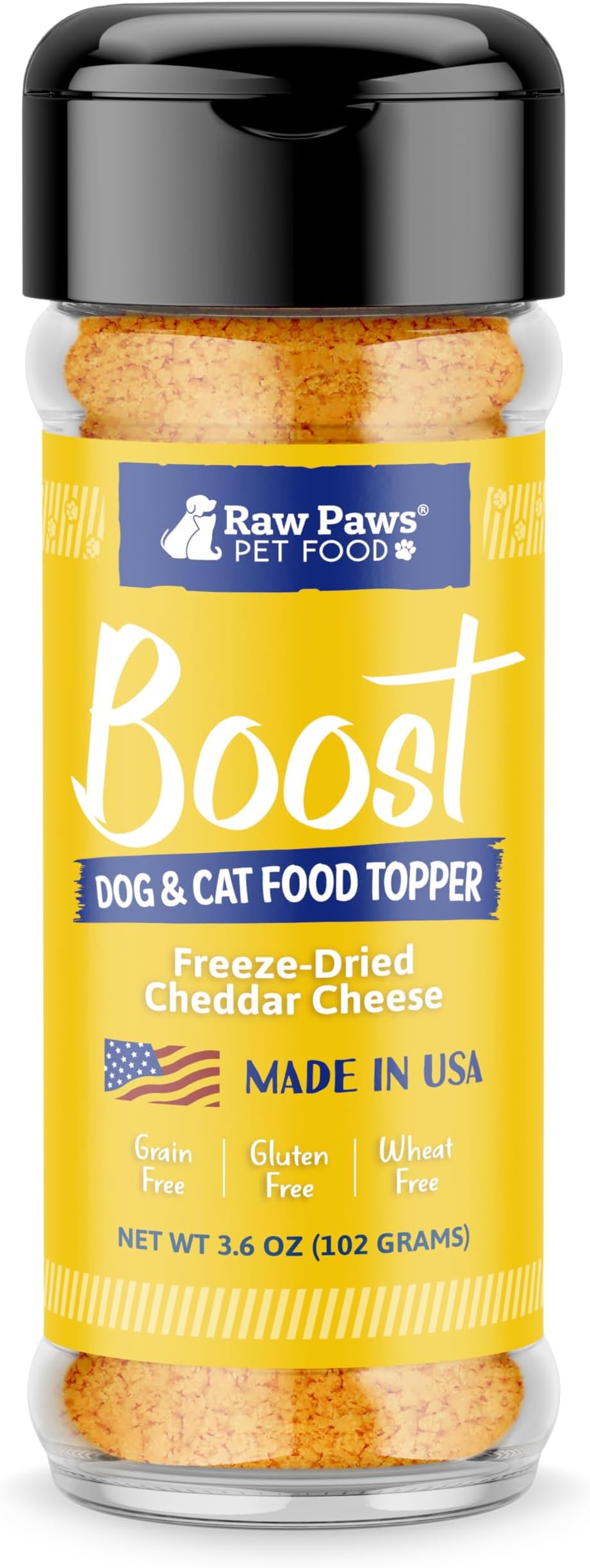 - Raw Paws Boost Pet Food Topper Freeze-Dried Cheese, 3.6-oz - Made in USA - Dog Food Toppers for Picky Eaters - Dog Cheese Treats Dog Food Seasoning - Meal Toppers for Dogs, Kibble Toppers for Dogs