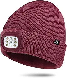 Gorro de LED com luz, 3 modos ajustáveis, chapéu de farol, USB recarregável removível com estroboscópio noturno para corrida ao ar livre, acampamento, caminhada, pesca, presente de Natal