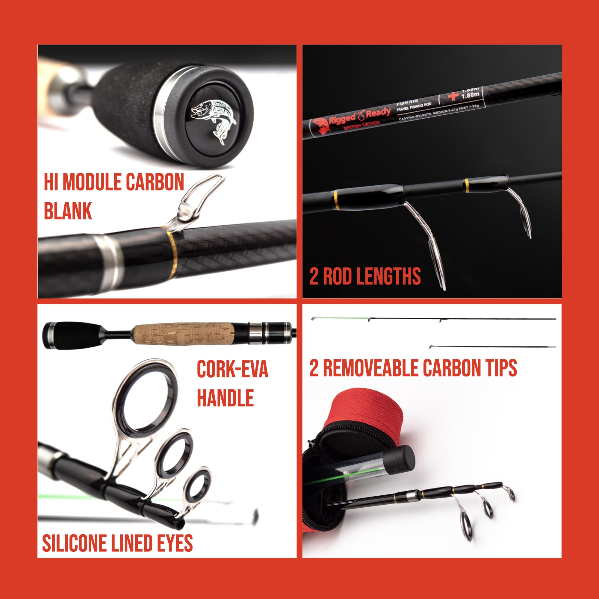 Rigged and Ready Super-Light Telescopic Travel Fishing Rod