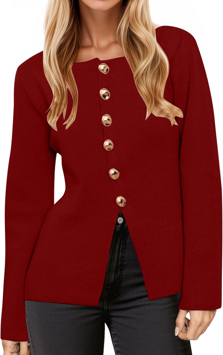 womens cardigan sweaters Long Sleeve Button Up Cardigan Lightweight Knit Business sweater Blazer Casual Fall Jackets