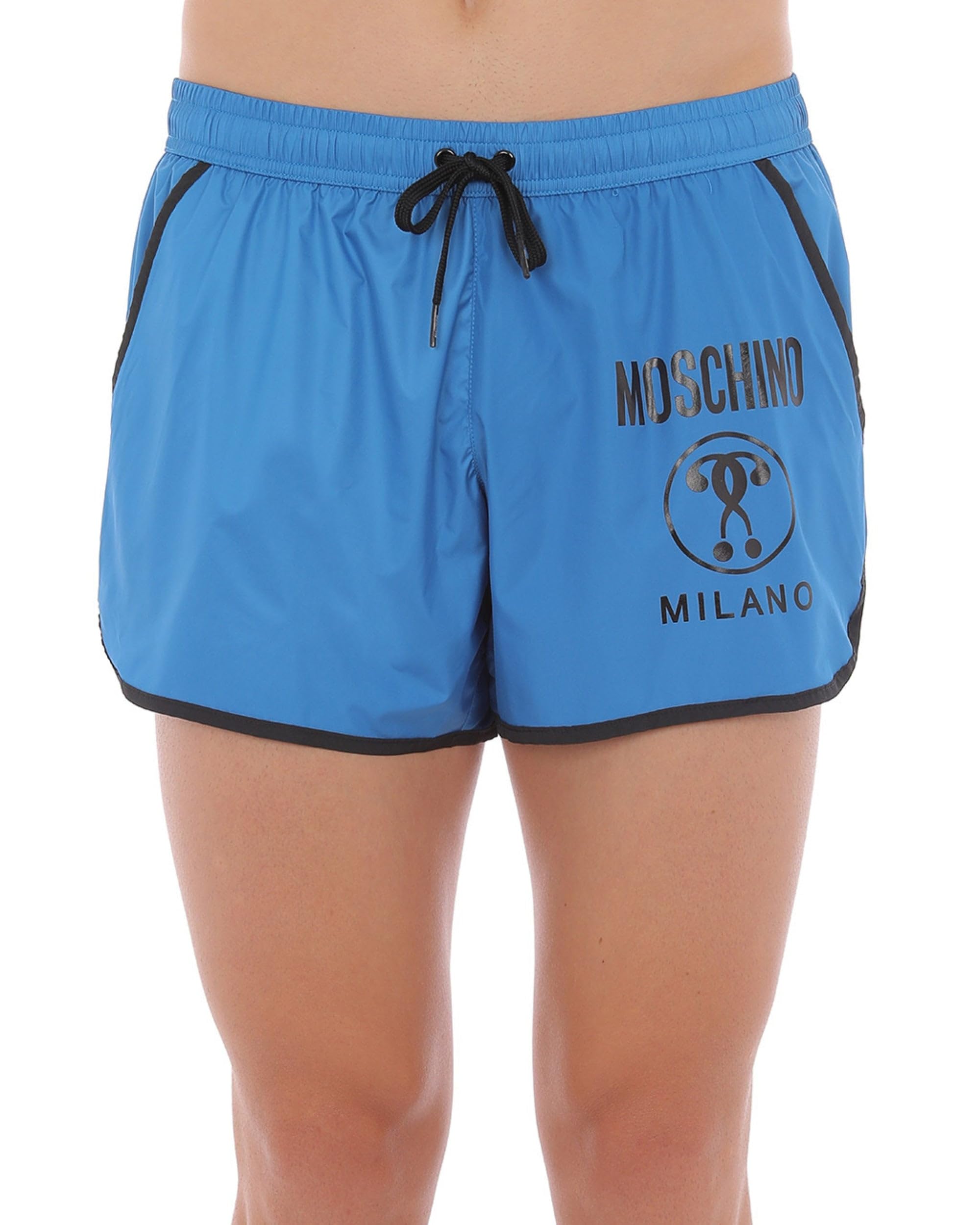 Moschino Męskie kąpielówki podwójny znak zapytania czarny - biały