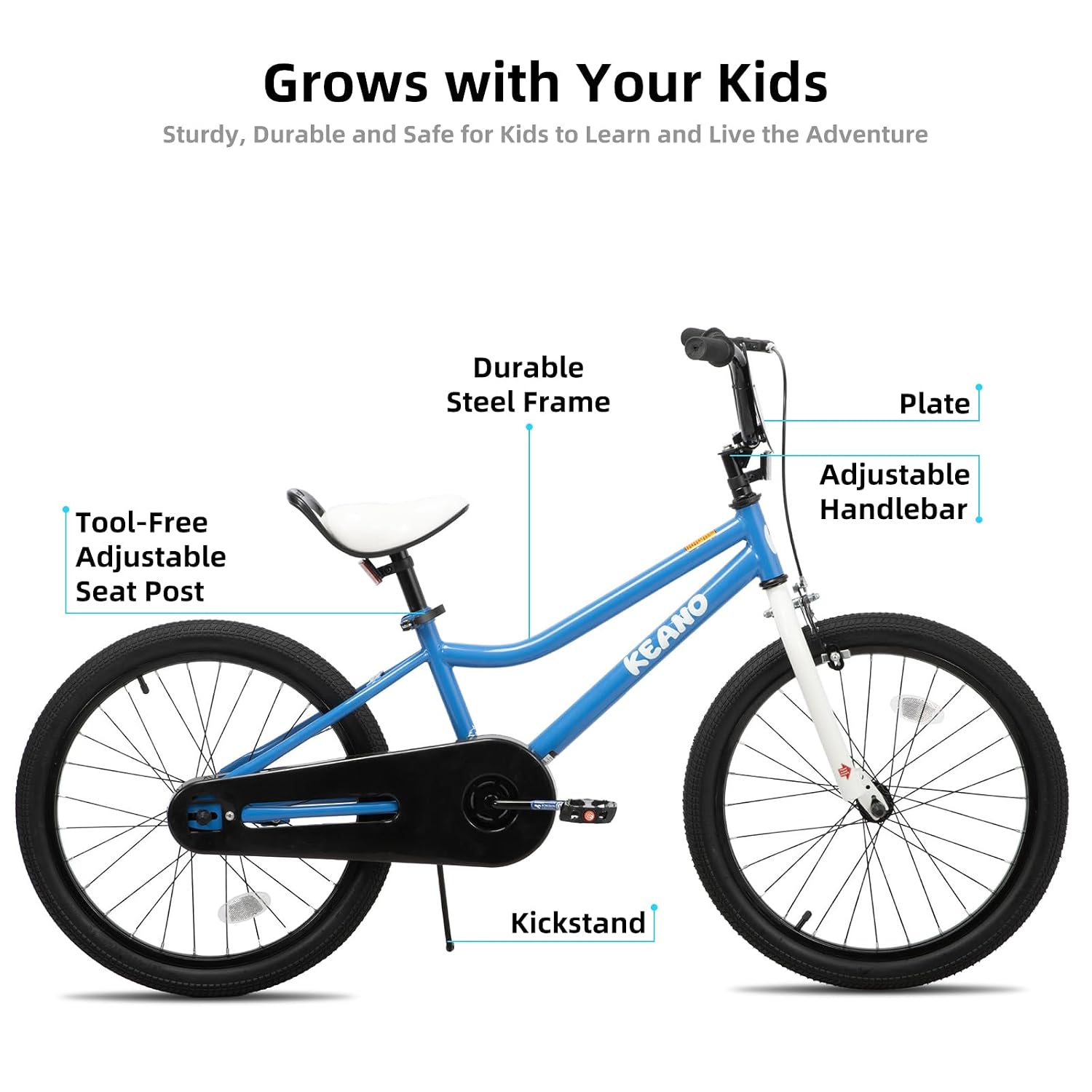 KEANO Kids Bike for Boys Girls Ages 3-12 Years Old, 12-18 Inch BMX Style Kid's Bikes with Training Wheels, 20 Inch Kids' Bicycle with Kickstand 4 KEANO Kids Bike for Boys Girls Ages 3-12 Years Old, 12-18 Inch BMX Style Kid's Bikes with Training Wheels, 20 Inch Kids' Bicycle with Kickstand - Image 2