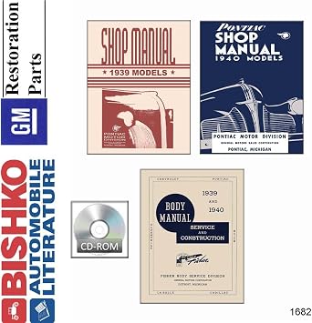 bishko automotive literature 1939 1940 Pontiac Shop & Body Service Repair Manual CD Engine Drivetrain Wiring