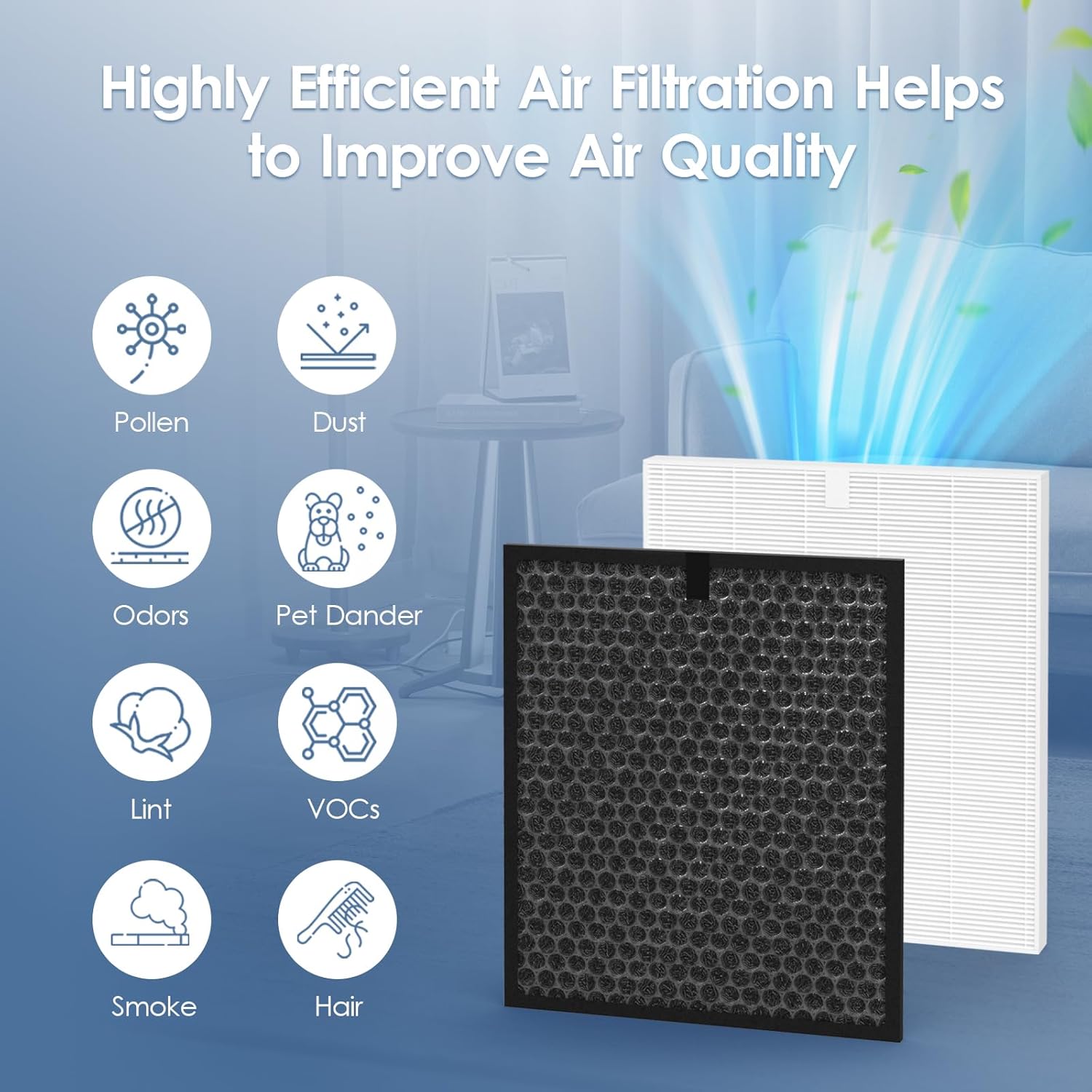 2-Set 5510 5520 Replacement Filter Compatible with Winix 5510 and 5520 Air Purifiers, Part Number 1712-0123-00 - Image 6