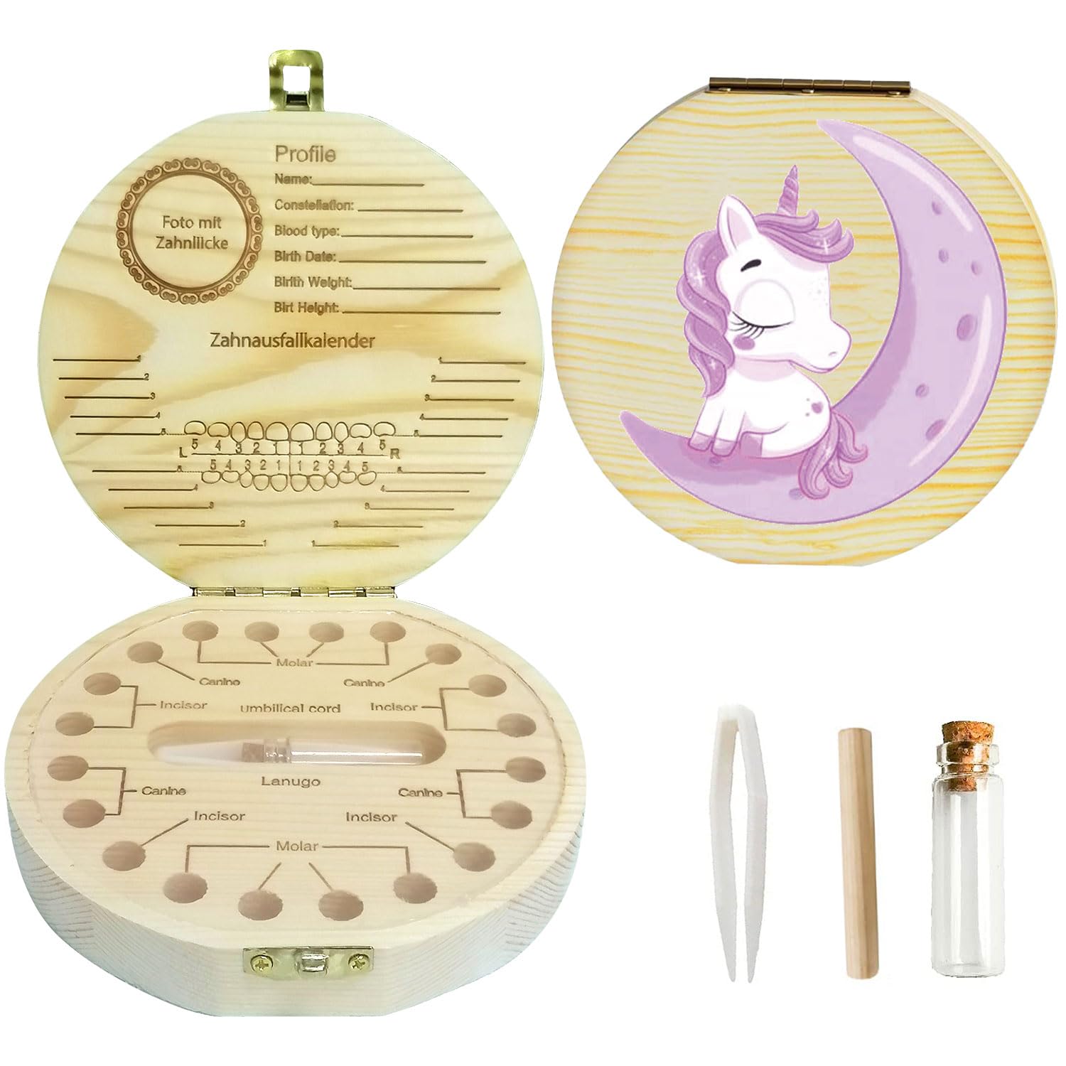 Wooden Milk Teeth Box, Tooth Box for Milk Tooth Box Made of Wood, Boys Souvenir Box, Storage Box for Baby Teeth, Milk Tooth Box Boy for Girls and Boys