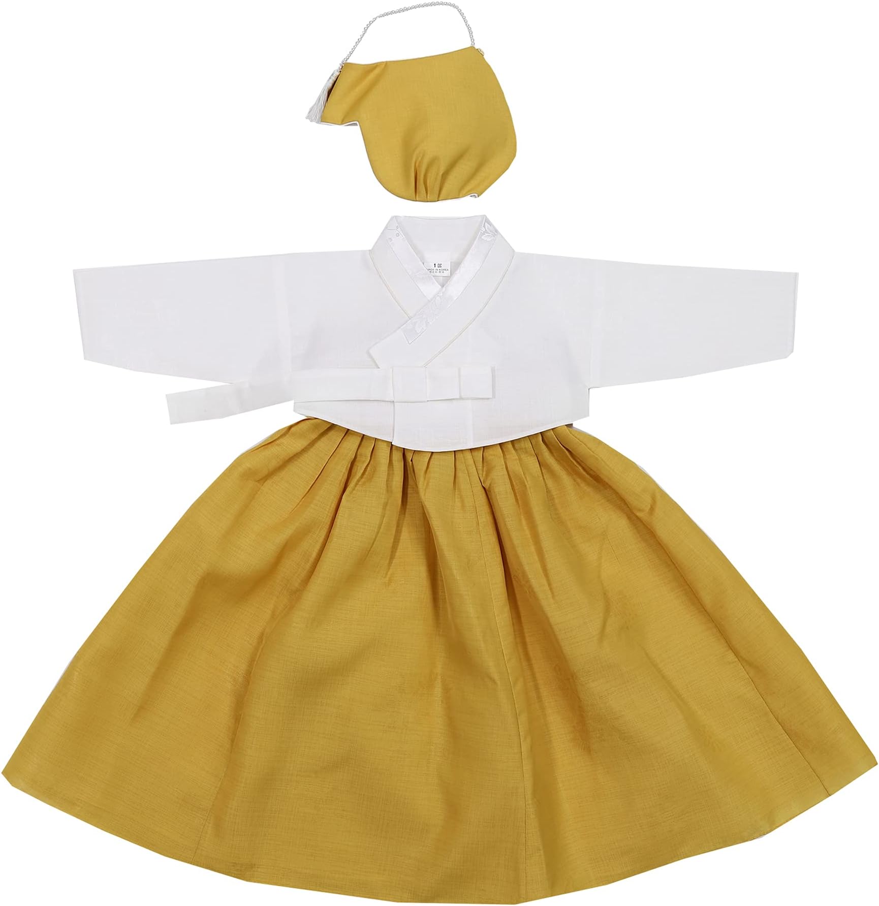 100th Day Celebration Baek-il Hanbok Dress Girls Baby Korea Traditional Clothing 3-5 Months Yellow