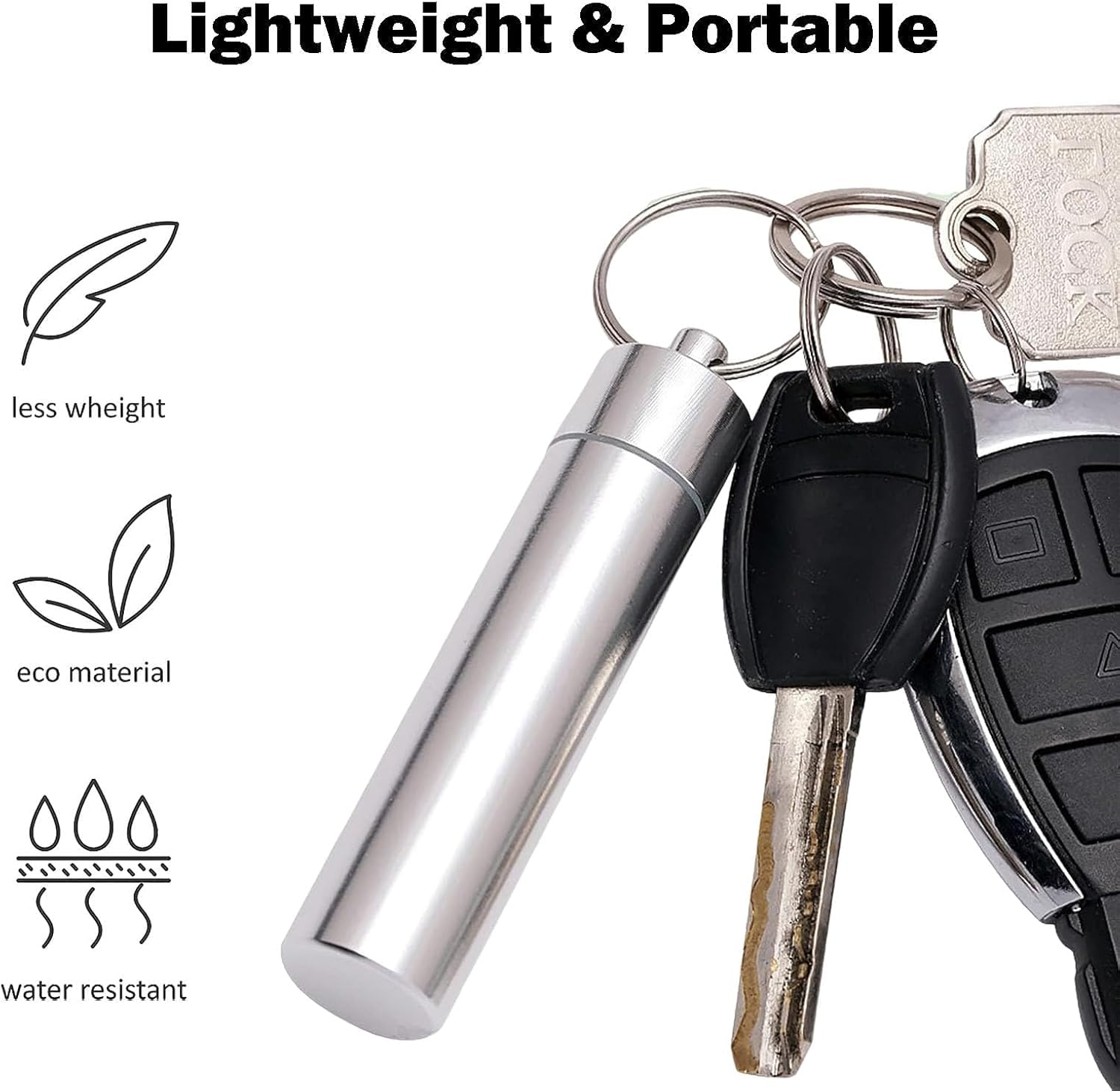 Toothpick Holder Stainless Steel 304 Toothpicks Set Reusable Titanium Toothpick Waterproof l Pill Box with Key Chain Travel Toothpick in Case for Outdoor Activities and Travel
