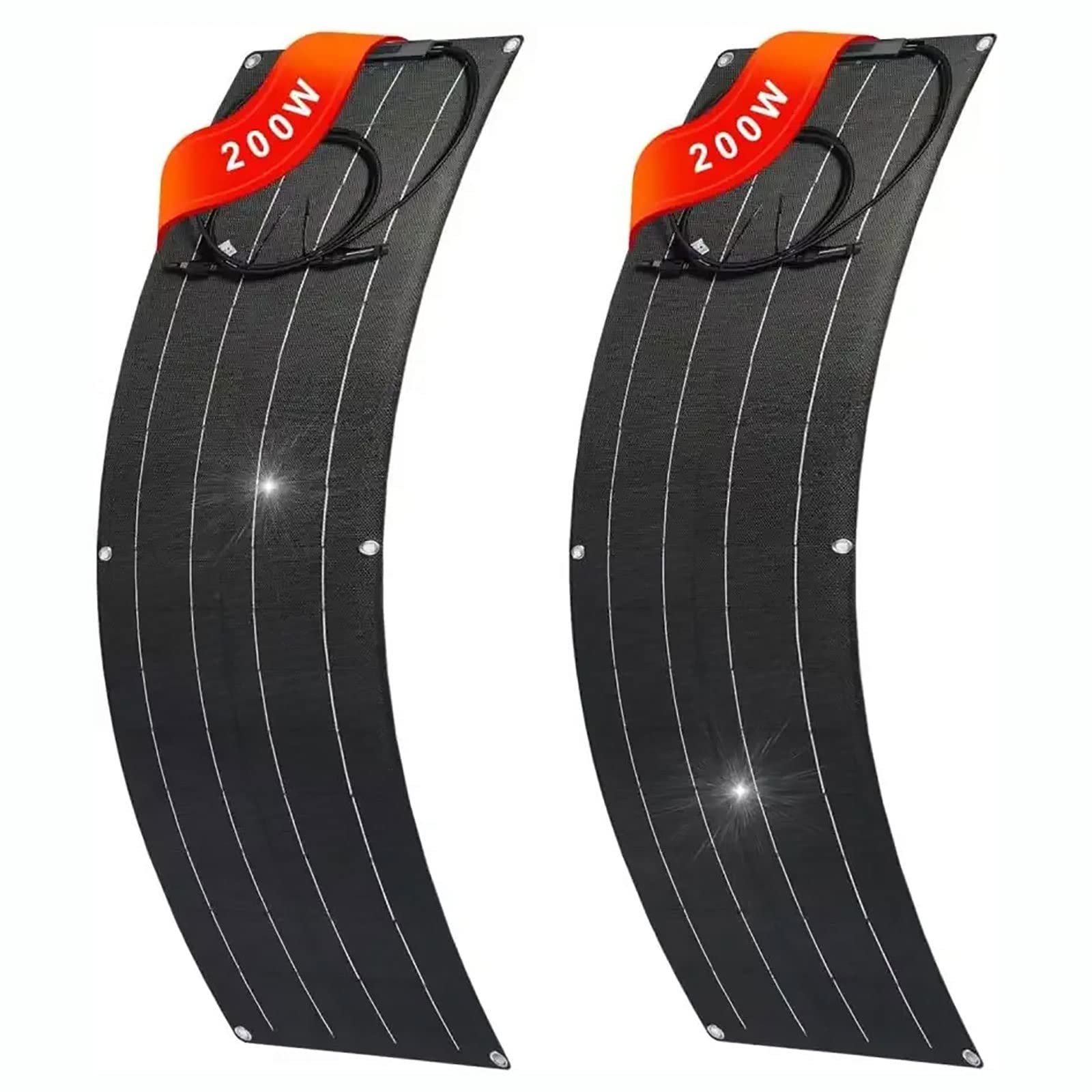 GFFTYX Flexible Solar Panel 200/300 Watt 12 Volt Monocrystalline Semi-Flexible Bendable Mono Off-Grid Charger for Marine RV Cabin Van Car Uneven Surfaces,12v Battery Charge (Size : 2x200w)