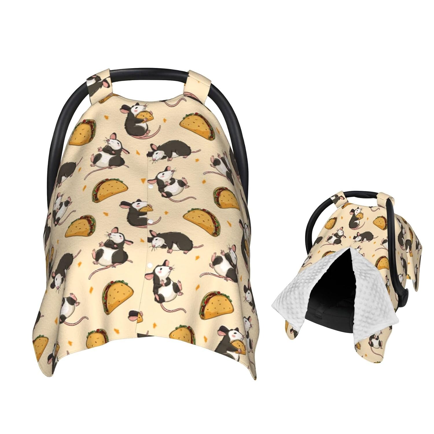 Funny Mouse and Taco Baby Car Seat Canopy Nursing Cover for Newborn Car Seat Breastfeeding Covers Blanket Newborn Shower Gift