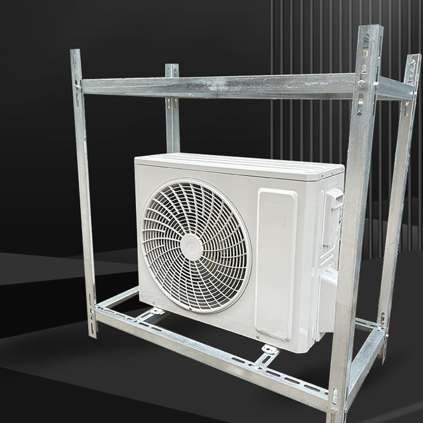 Regulowany wytrzymały uchwyt podłogowy do klimatyzatorów i pomp ciepła, antywibracyjny mini podzielony wspornik uziemienia do uniwersalnych sprężarek HVAC