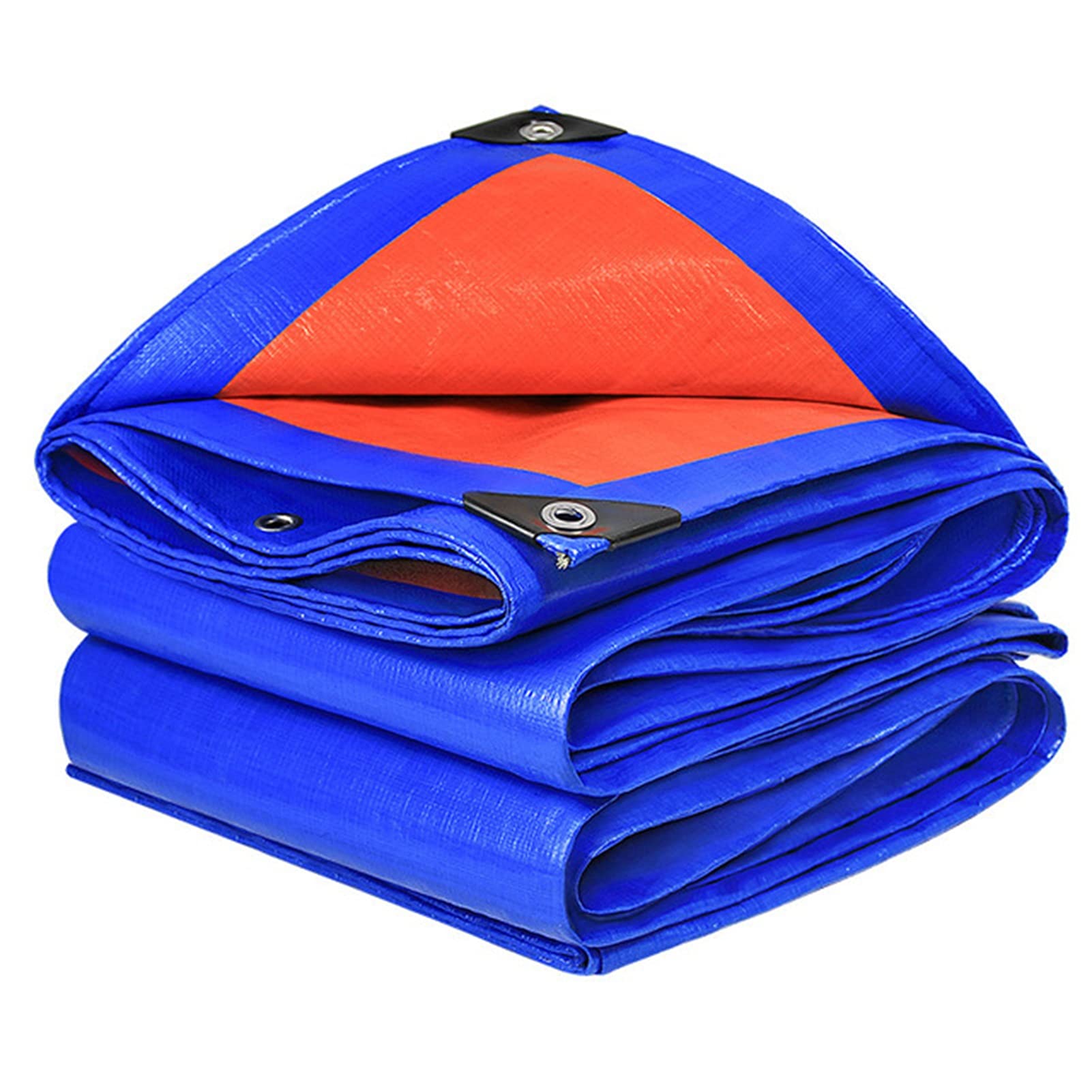 GYL Tarps, Outdoor Orange/Blue Reversible Poly Tarp with Grommets