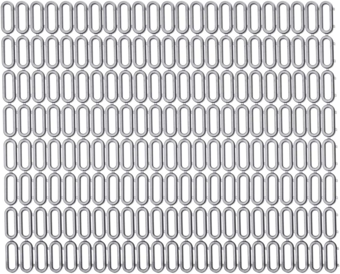 YBM HOME Kitchen Sink Grid Plastic Protector Mat Pad Protect Surfaces and Dishes, Non-Skid Dish Protector with Quick Draining Holes, Gray