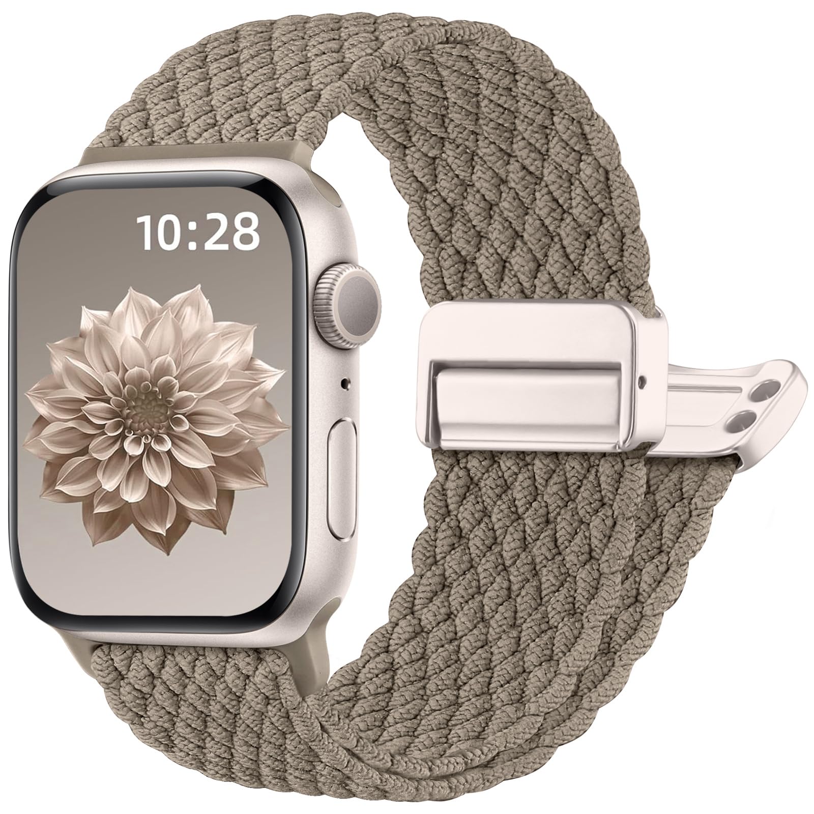 Braided Strap Compatible with Apple Watch Strap 40mm 41mm 44mm 46mm 42mm 38mm 45mm 49mm Women Men - Adjustable Magnetic Clasp Nylon Band for iWatch Series 11 10 9 8 7 6 5 4 3 2 1 SE Ultra