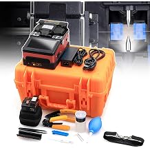Fusion splicer with Automatic Focus-7S Splicing/18S Heating,Fiber Optic welding machine for FTTH & Cable Splicing,Arc Fusion Splicer kit with Electrodes4pcs/Cleaver/Stripping Tool Kit