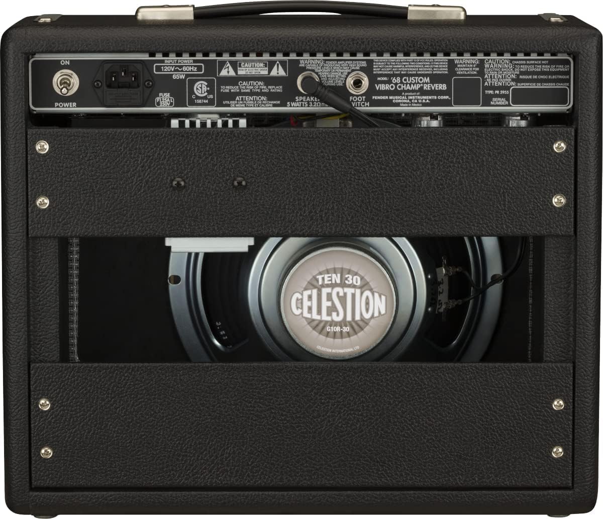 Fender 68 Custom Vibro Champ Reverb Guitar Amplifier, with Amperstand Guitar Cradle