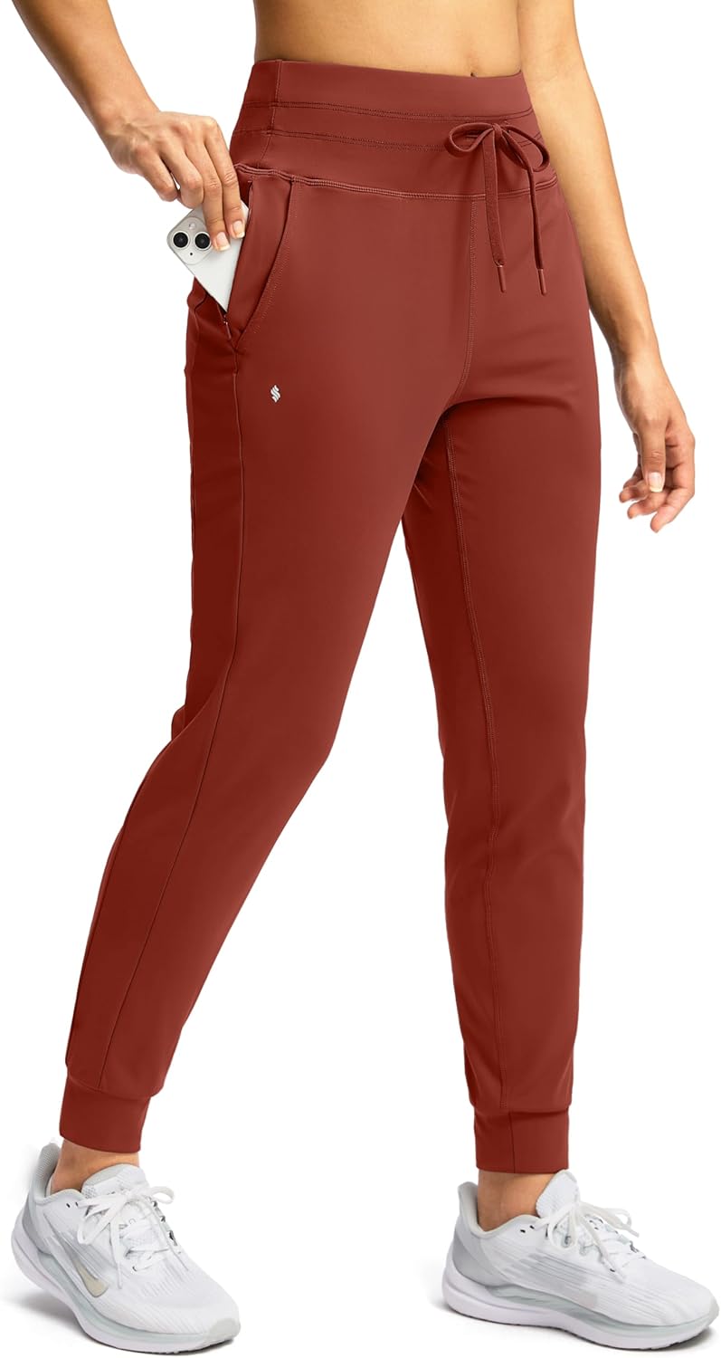 Soothfeel Womens Joggers with Zipper Pockets High Waisted Sweatpants Athletic Leggings Pants for Workout Running Yoga