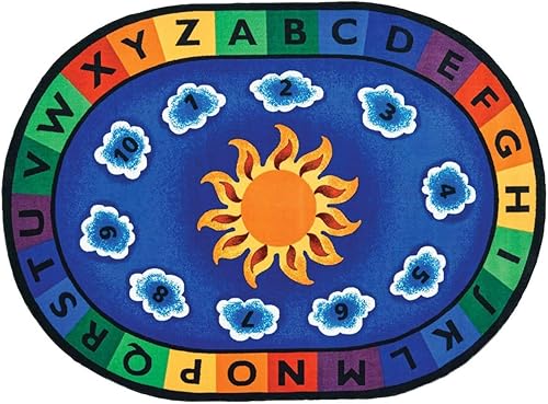 Carpets for Kids 9416 Sunny Day - Alfombra de aprendizaje y juego de 8 pies 3 pulgadas x 11 pies 8 pulgadas ovalada