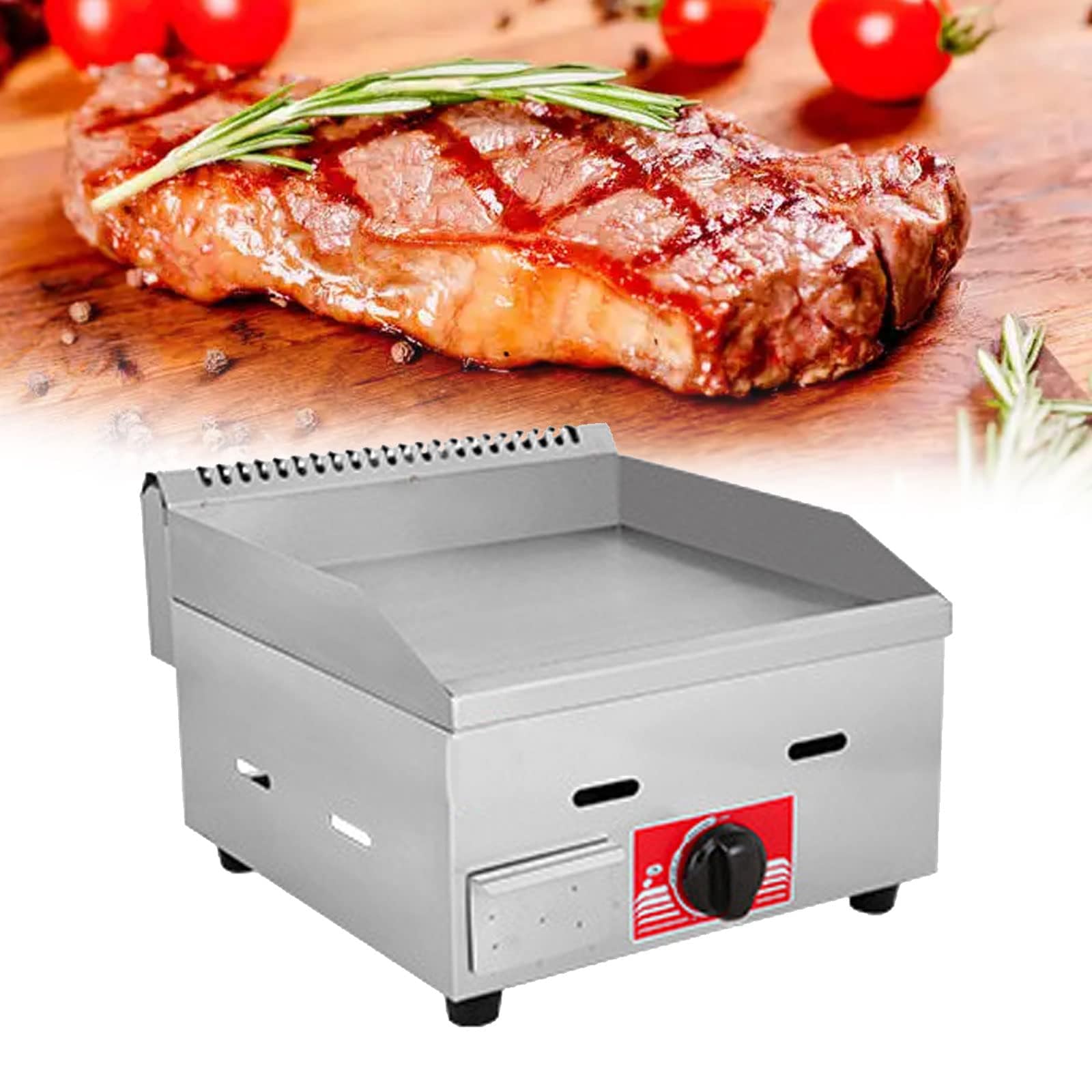 Plancha De Gas, Comercial De Acero Inoxidable Resistente Para Restaurante, Plancha Para Exteriores, Placa Para Hornear A Gas, Parrilla Para Hamburguesas, Quemadores Antiadherentes Grandes, (Size:718b)