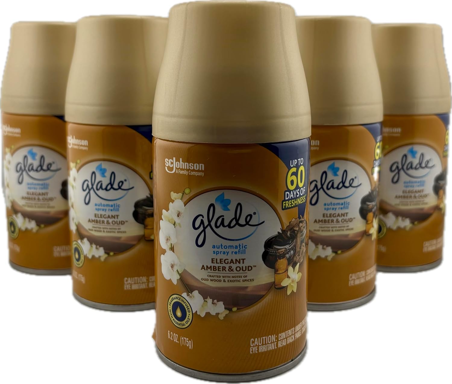 Glade Automatic Spray Refill Elegant Amber & Oud 6.2 Oz 6- Pack