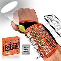 Vista 1 de Pulsera magnética con linterna y pedal magnético para sujetar tornillos, correa de herramientas magnética para sujetar tornillos, clavos, brocas