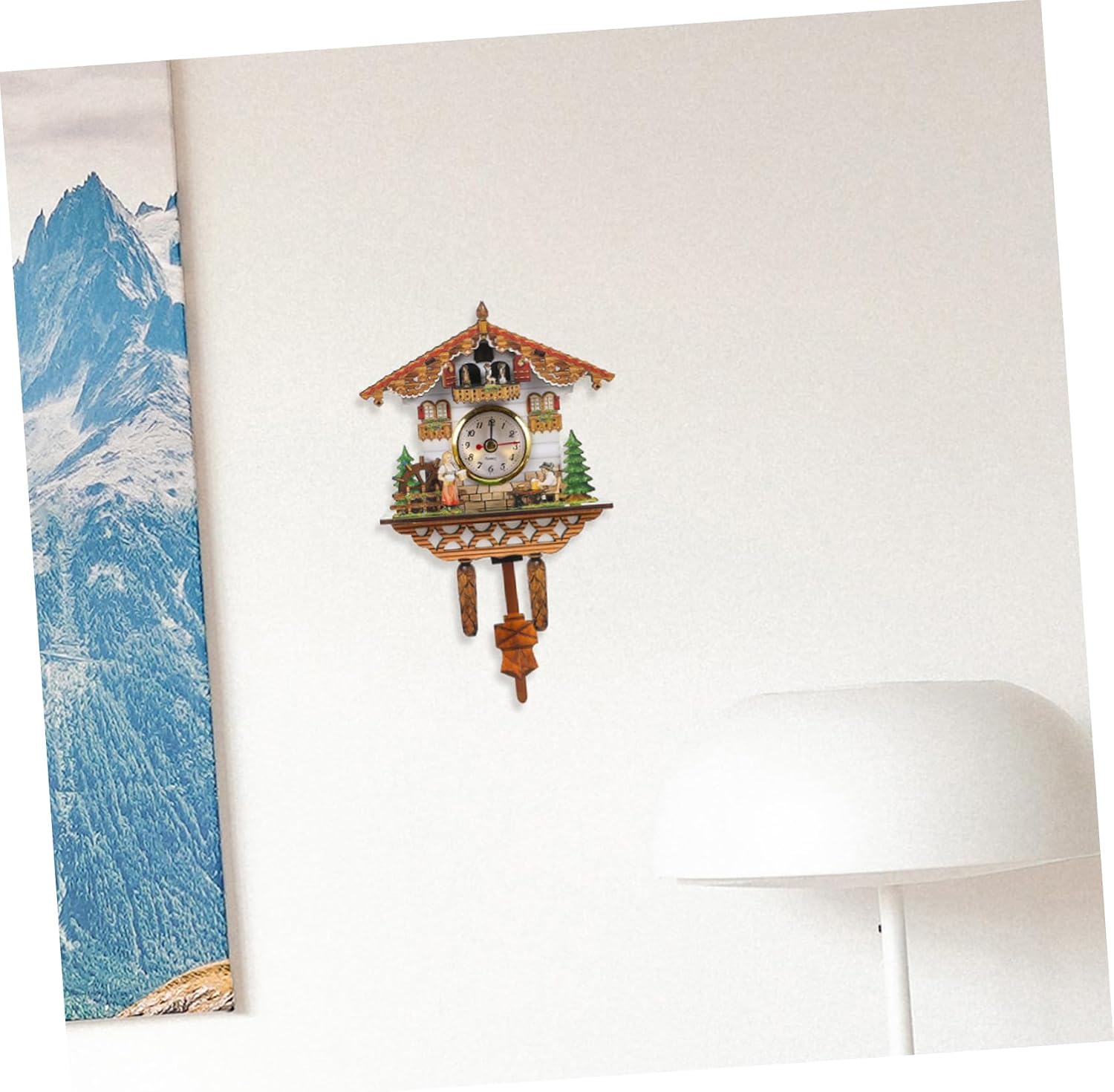 SOLUSTRE Cuckoo Wall Clock Decorative Hanging Analog Clock for Living Office Home Decor and Easy to Install